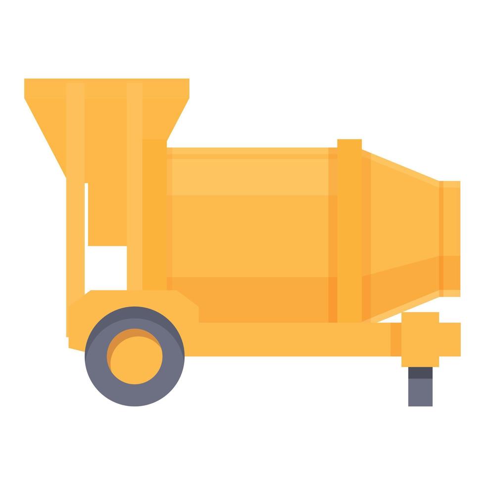 Road mixer concrete icon cartoon vector. Cement truck vector