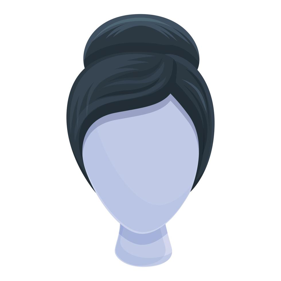 Trendy wig icon, cartoon style vector