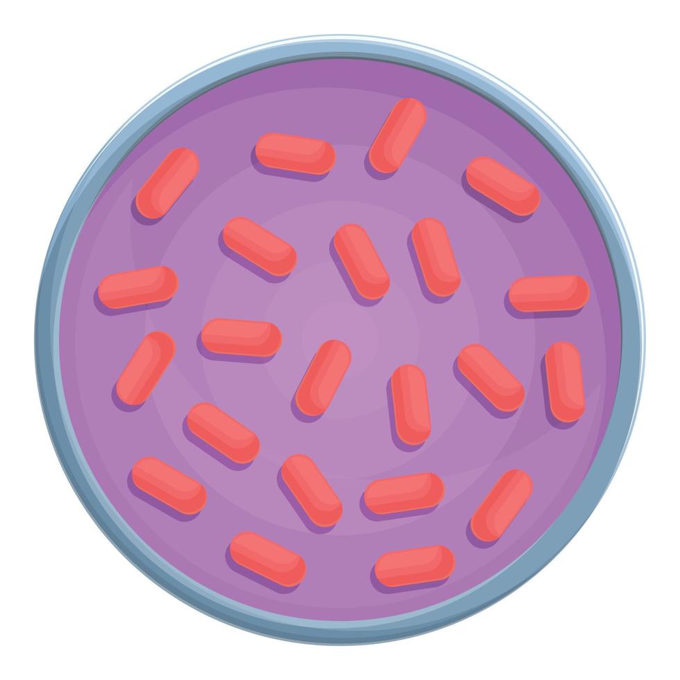 Petri dish virus icon, cartoon style vector