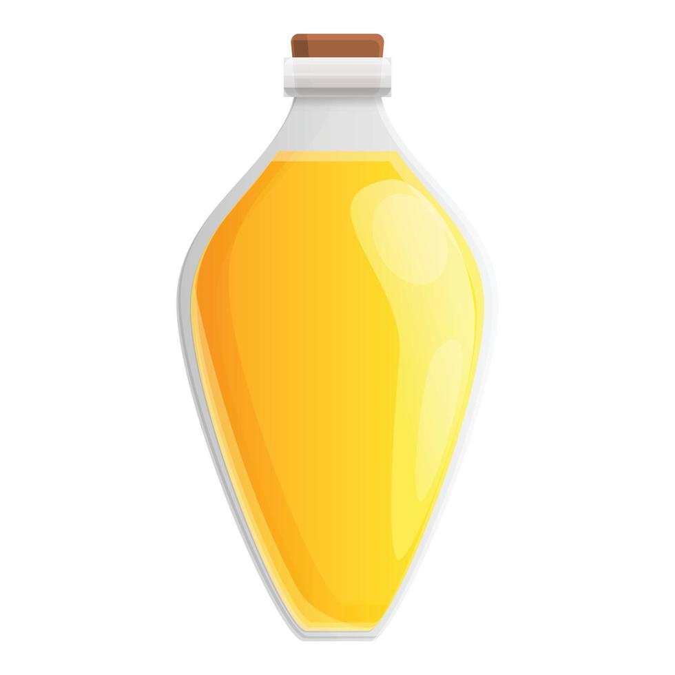 Canola oil glass potion icon, cartoon style vector