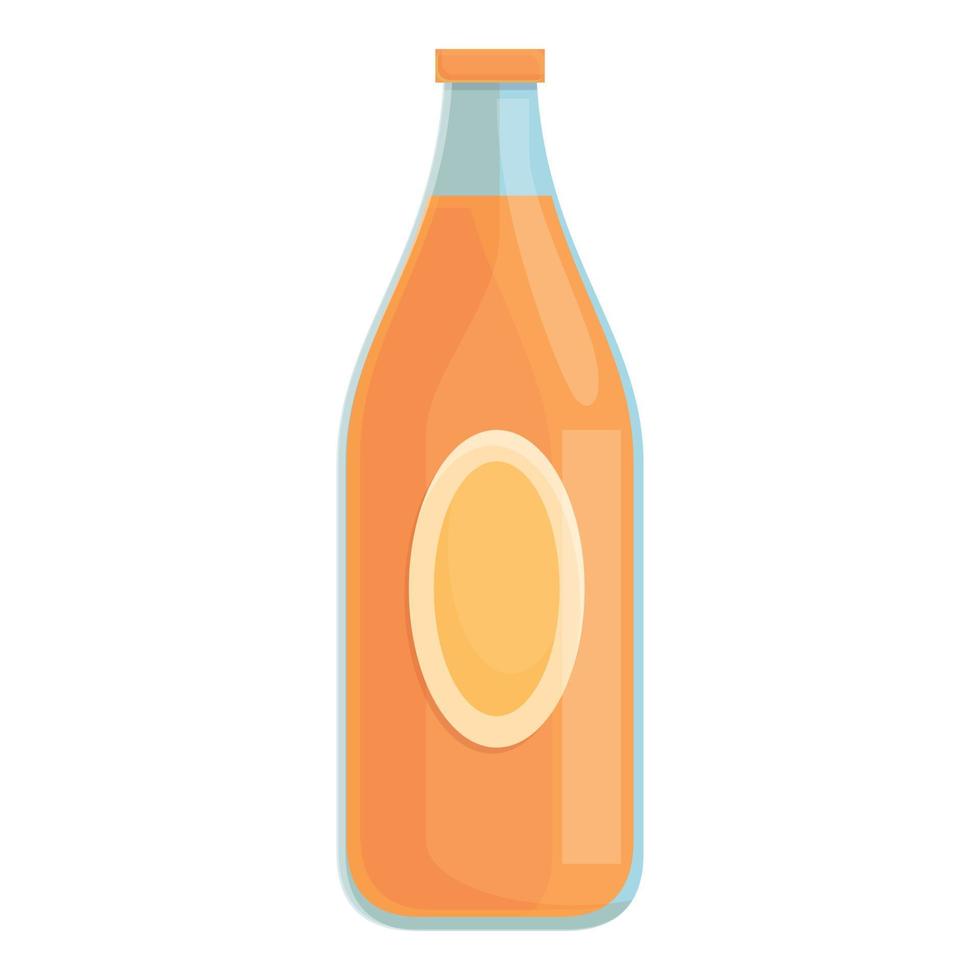 Orange juice bottle icon cartoon vector. Fruit glass vector