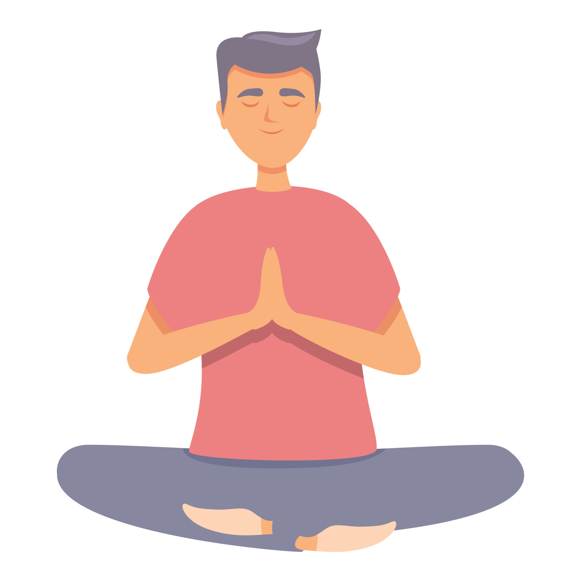 Student meditation icon cartoon vector. Yoga meditate 14318155 Vector ...