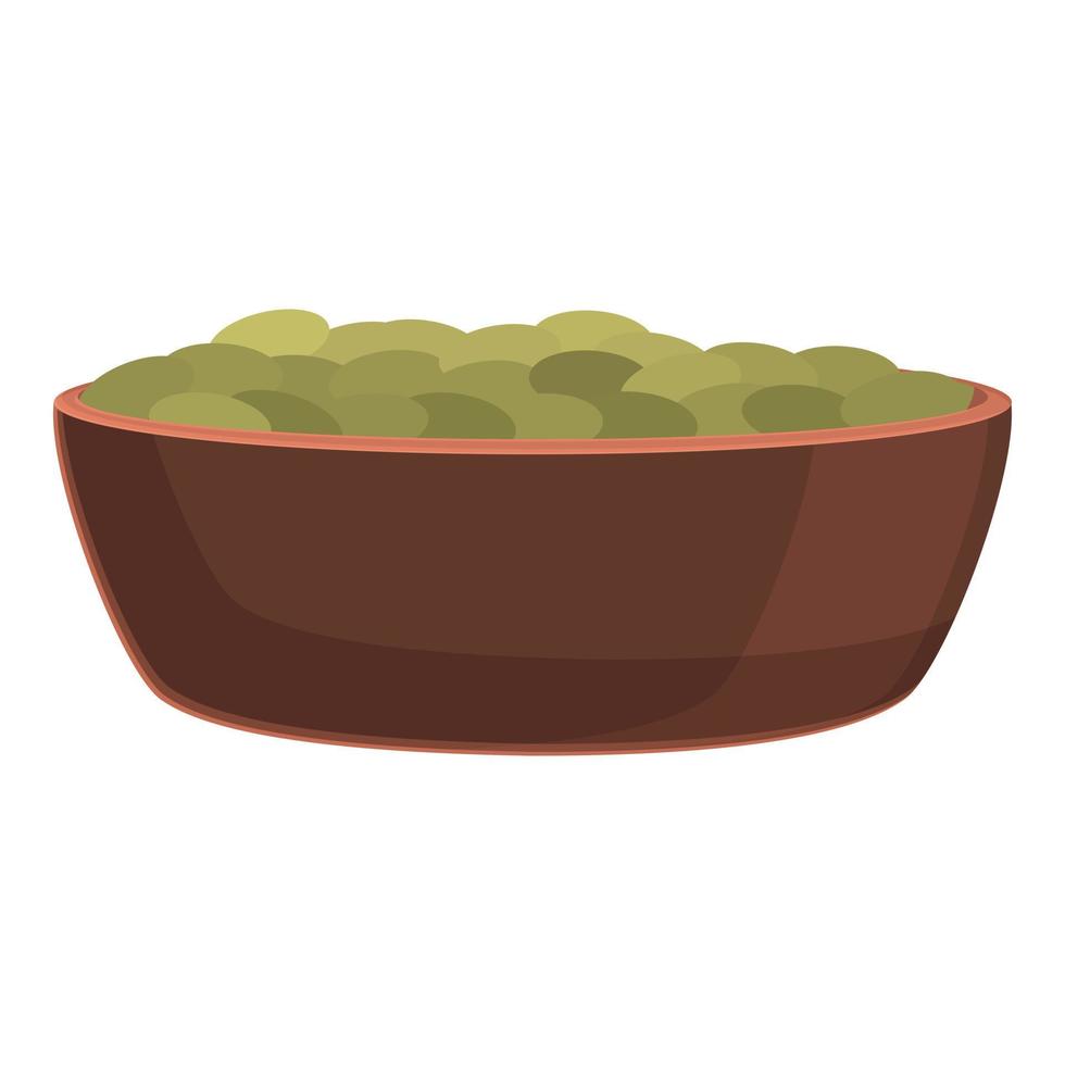 Raw lentil bowl icon cartoon vector. Vegetable bean vector