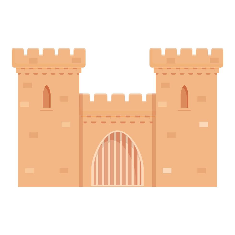 Medieval tower icon cartoon vector. Castle old fort vector