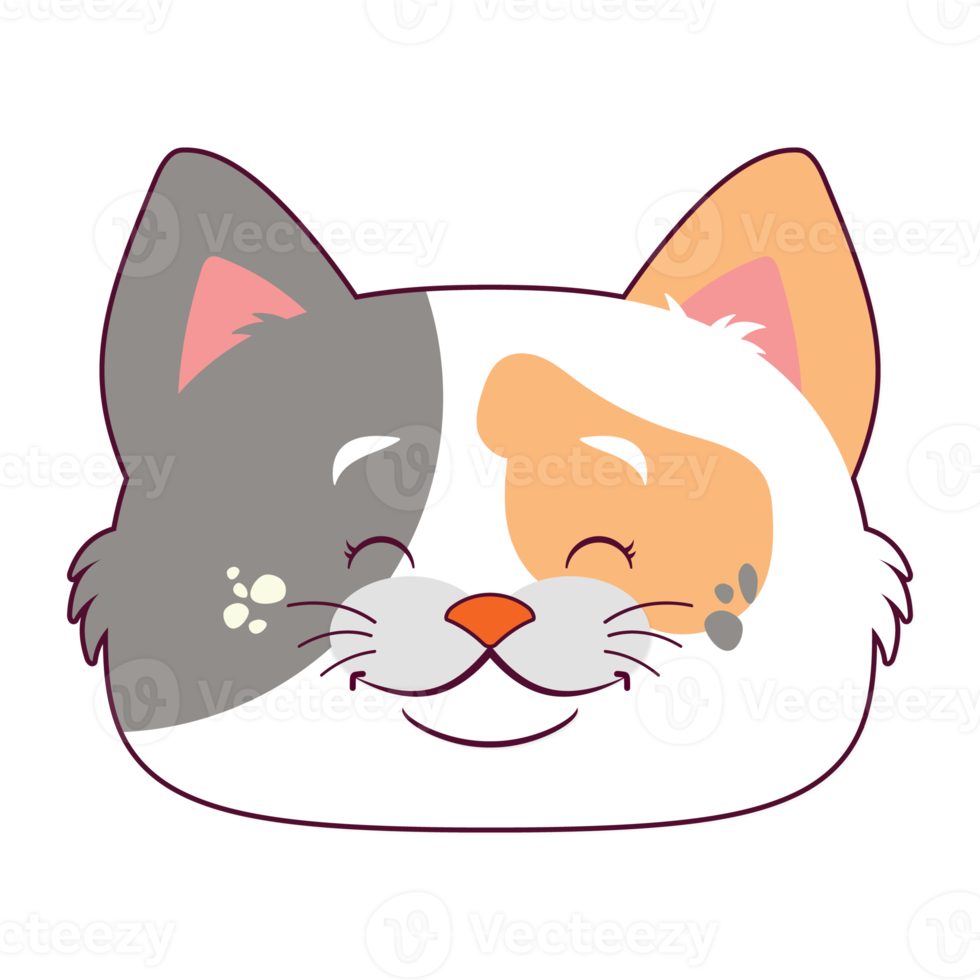 cat smile face cartoon cute png