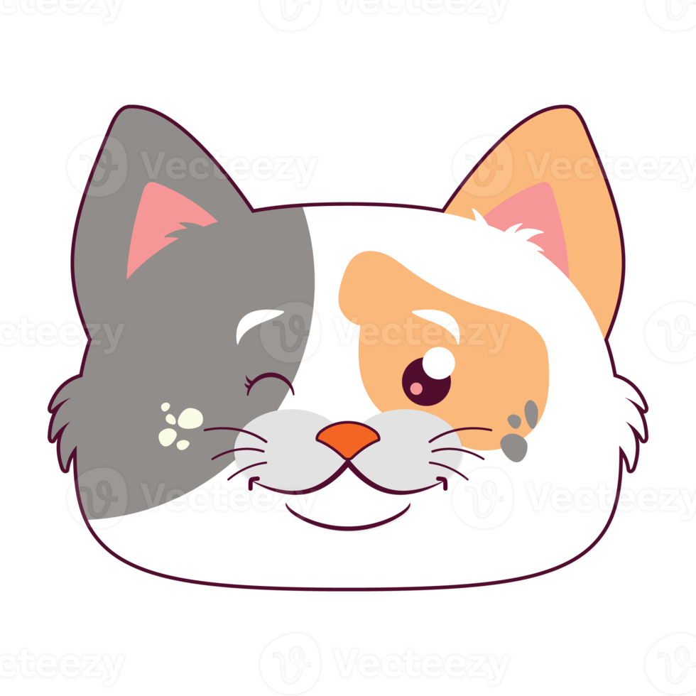 cat smile face cartoon cute png