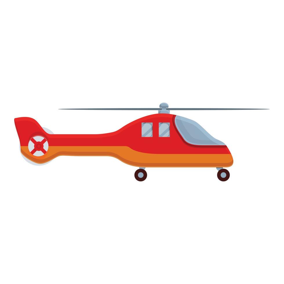 Aerospace rescue helicopter icon, cartoon style vector
