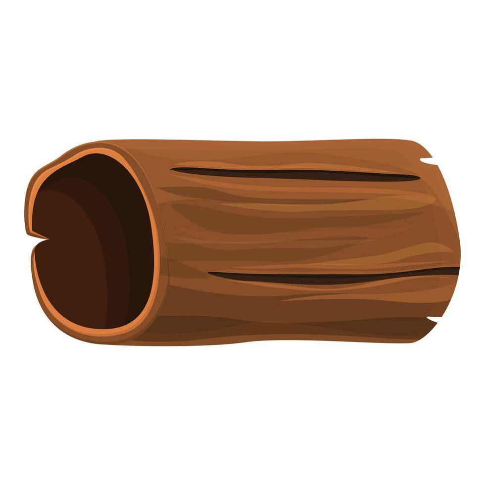 Empty tree trunk icon, cartoon style vector