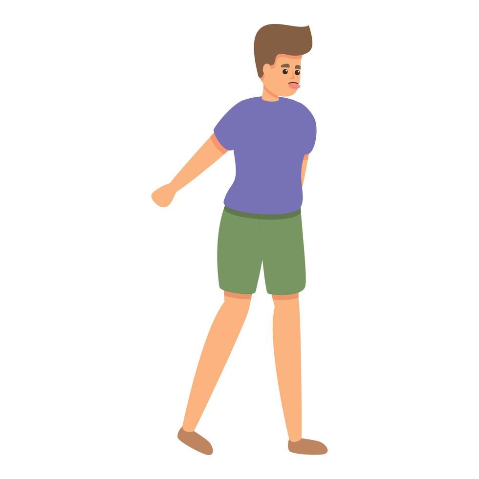 Disobedient behavior icon, cartoon style vector