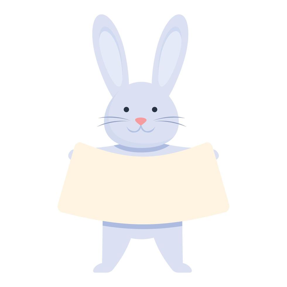 conejo de pascua con vector de dibujos animados de icono de banner. animales lindos