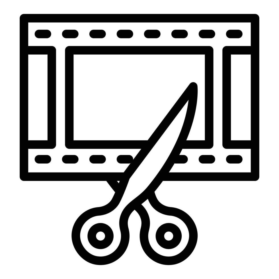 Edit movie icon, outline style vector