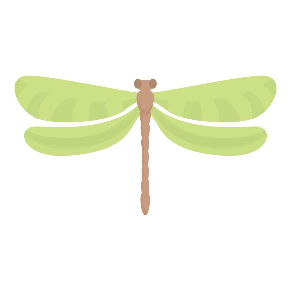 vector de dibujos animados de icono de libélula verde. insecto del ala