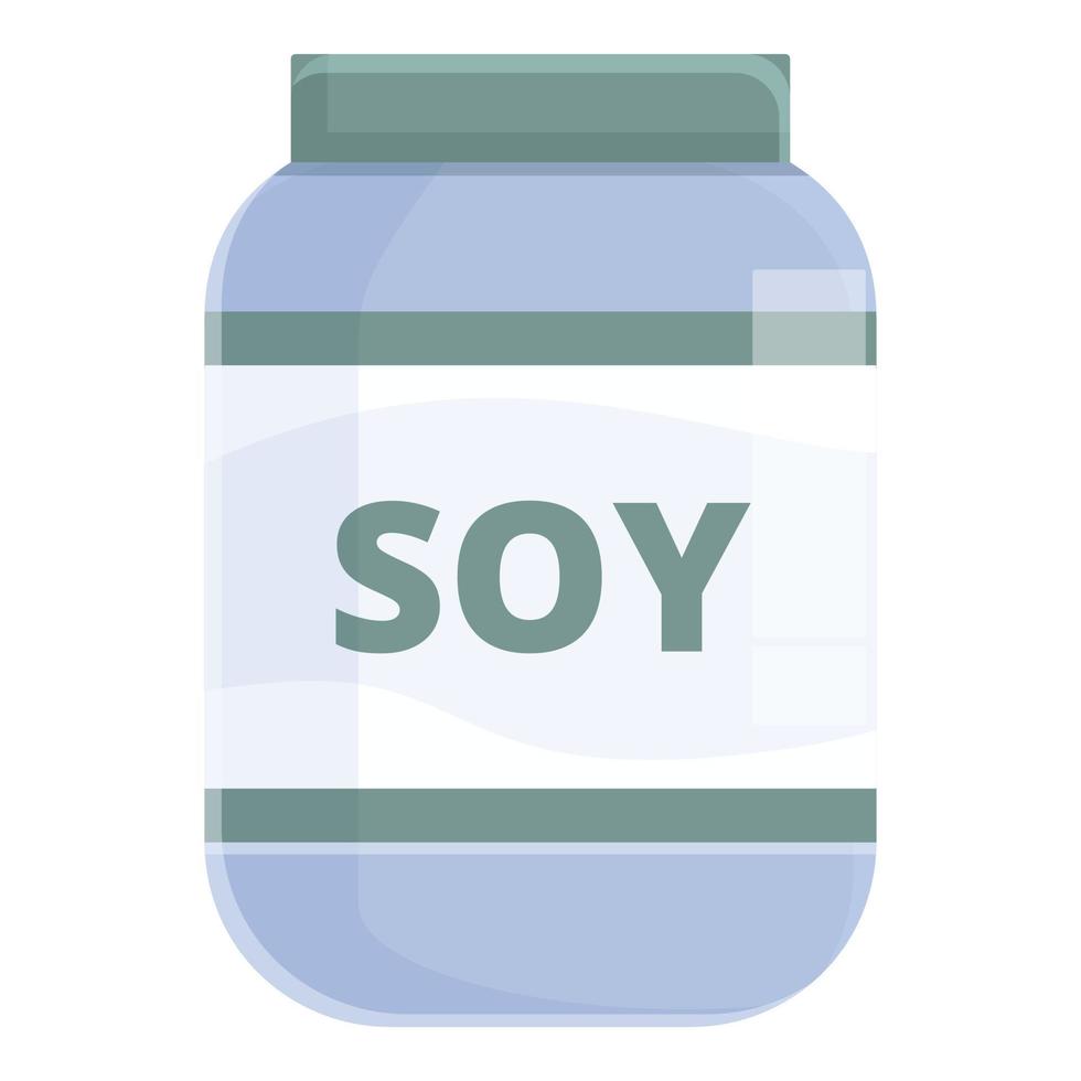 Soy powder jar icon cartoon vector. Vegan food vector