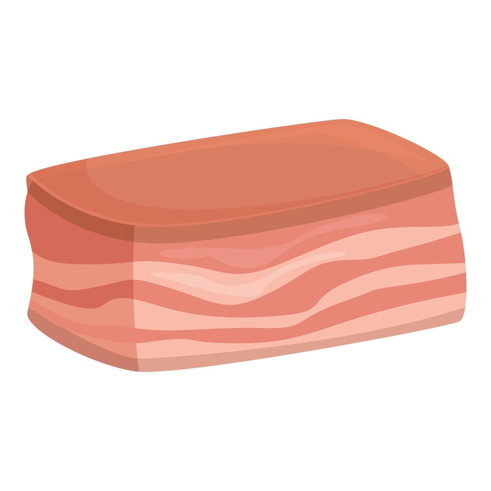 Cube lard icon cartoon vector. Pork meat vector