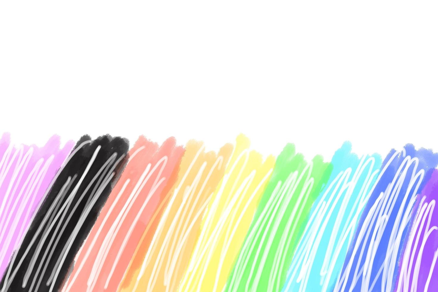 Drawing of rainbow colours with texts 'Happy Pride Month 2023', concept for LGBTQAI community celebrations in pride month around the world. photo