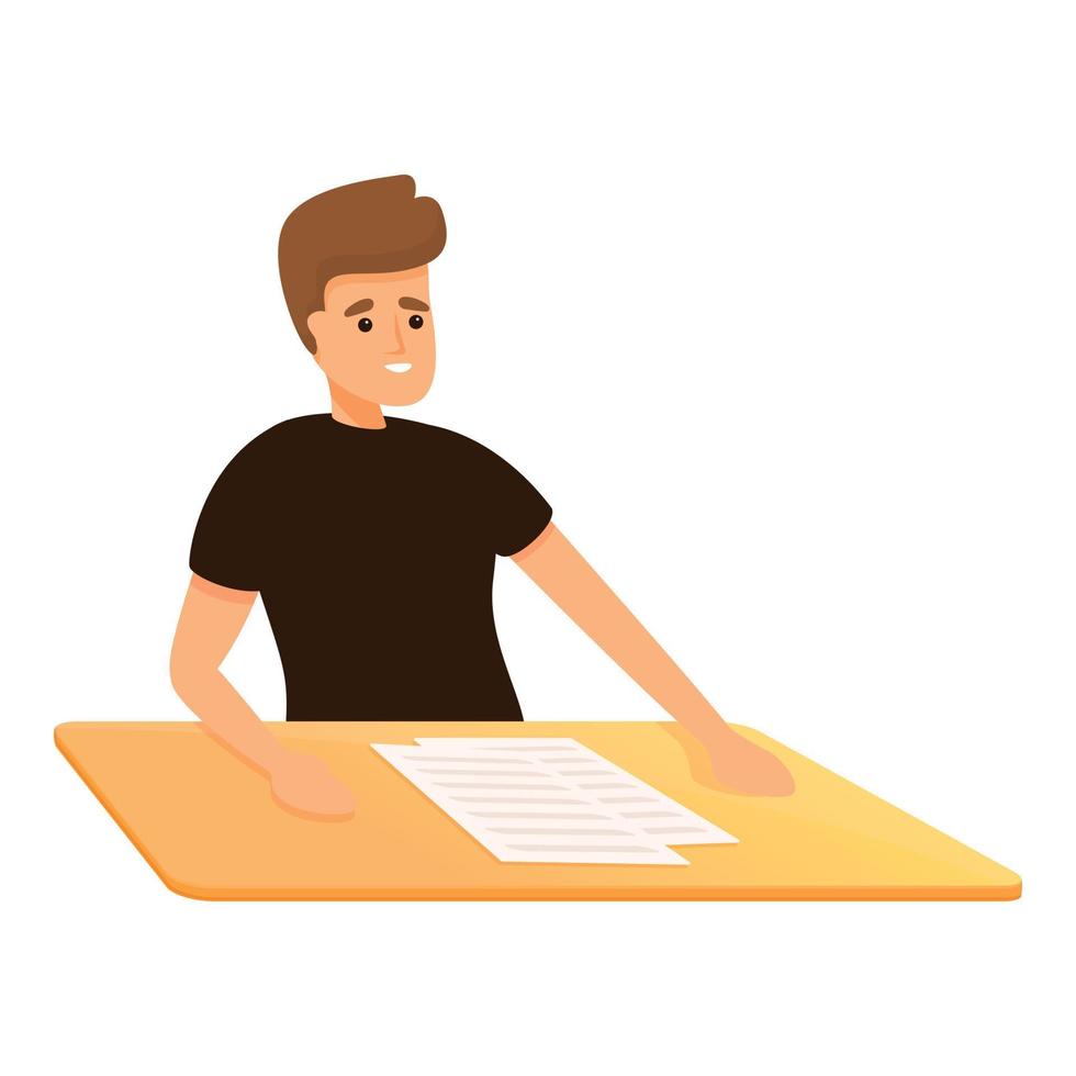 School test read icon, cartoon style vector