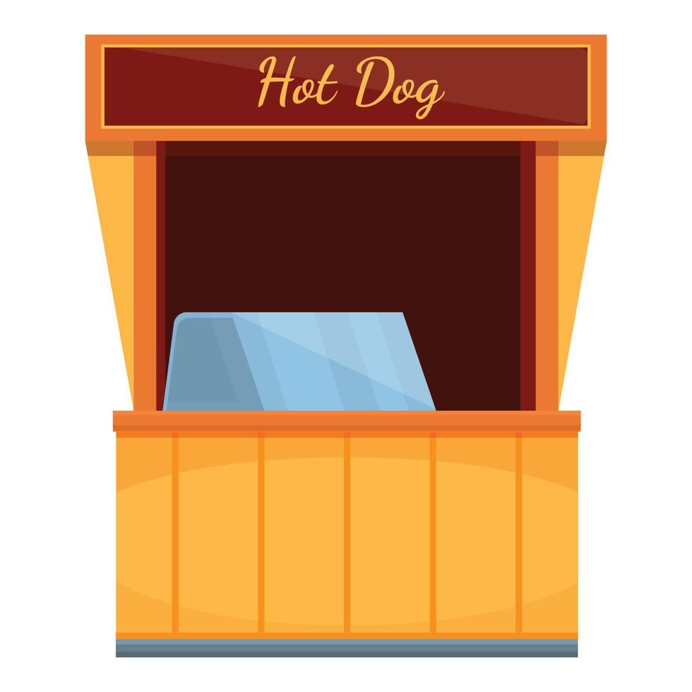 Junk food cart icon, cartoon style vector