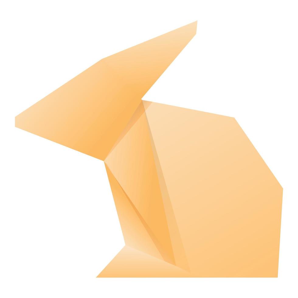 vector de dibujos animados de icono de conejo de origami. animales de papel