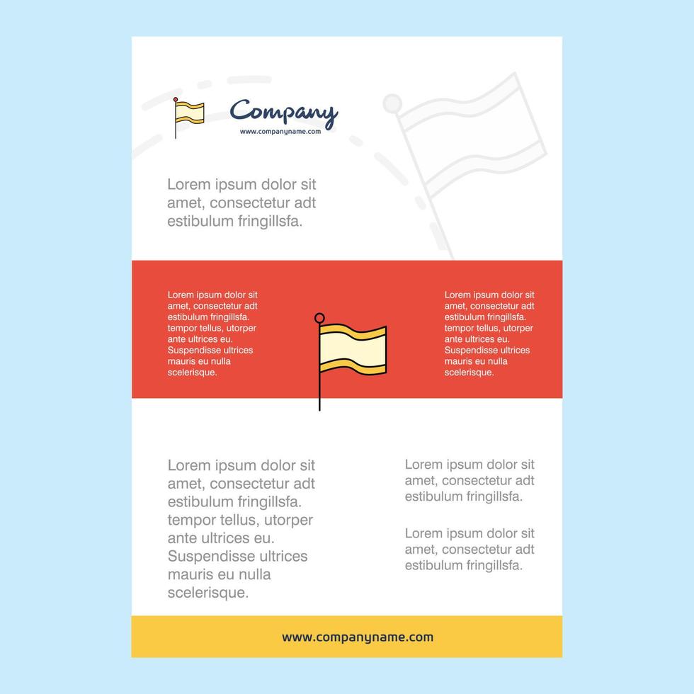 Template layout for Flag comany profile annual report presentations leaflet Brochure Vector Background