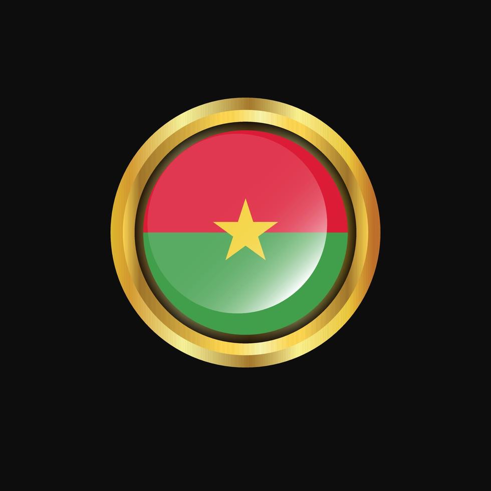 Burkina Faso flag Golden button vector