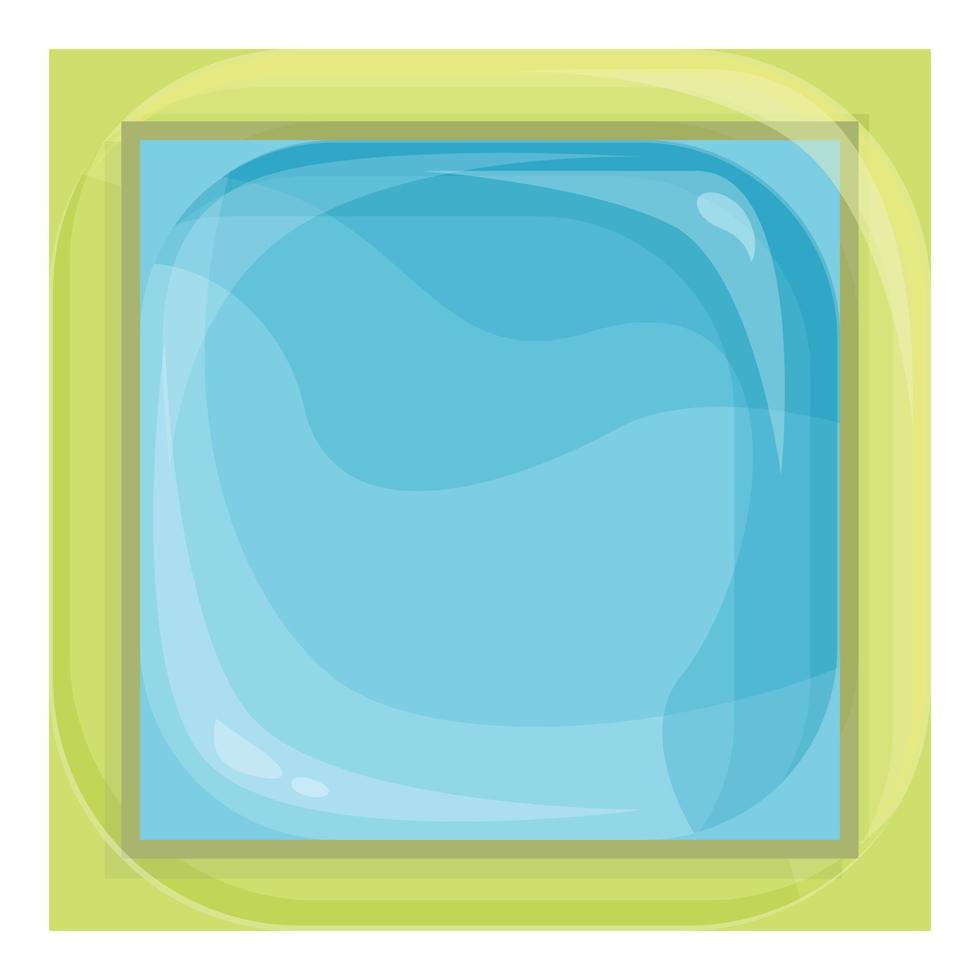Square inflatable pool icon cartoon vector. Water float vector