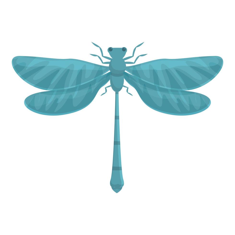 vector de dibujos animados de icono de libélula azul. insecto ala