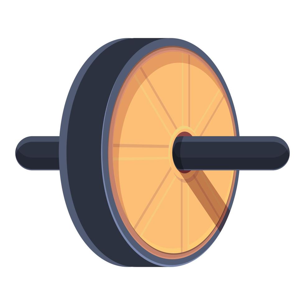 Abs training wheel icon cartoon vector. Exercise gym vector