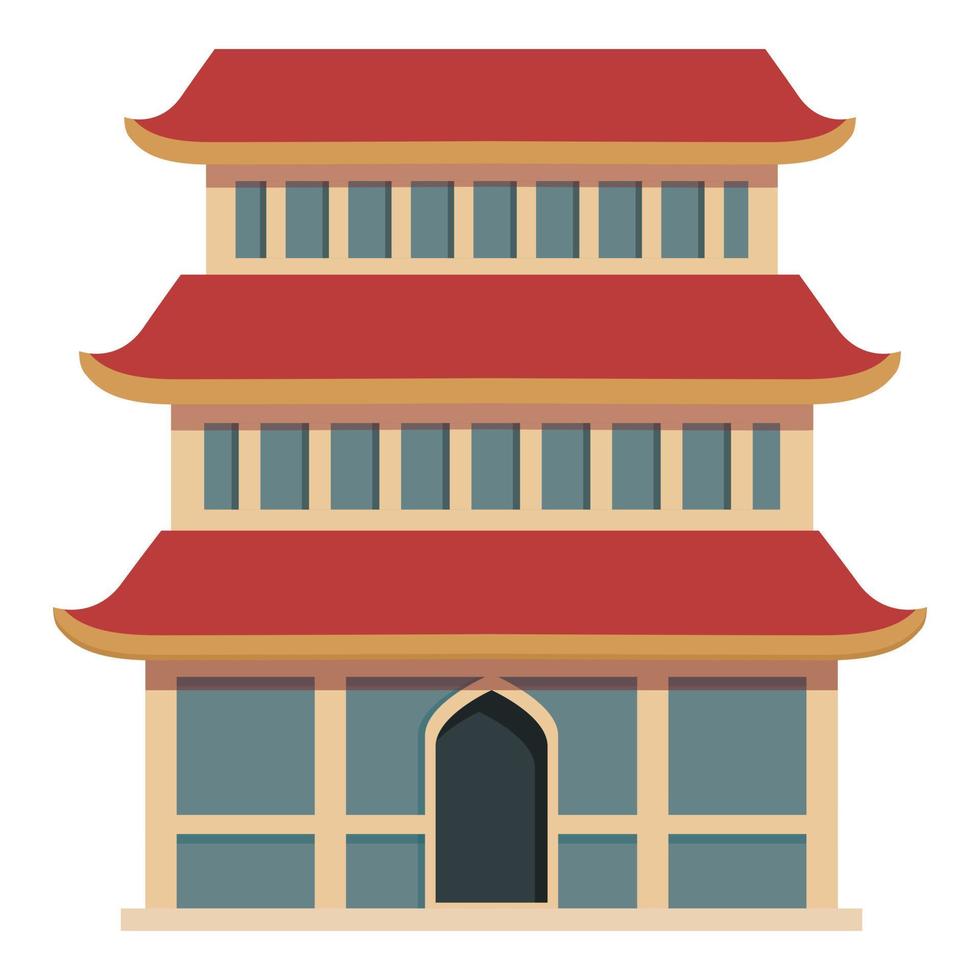 Chinese pagoda icon cartoon vector. Asian house vector