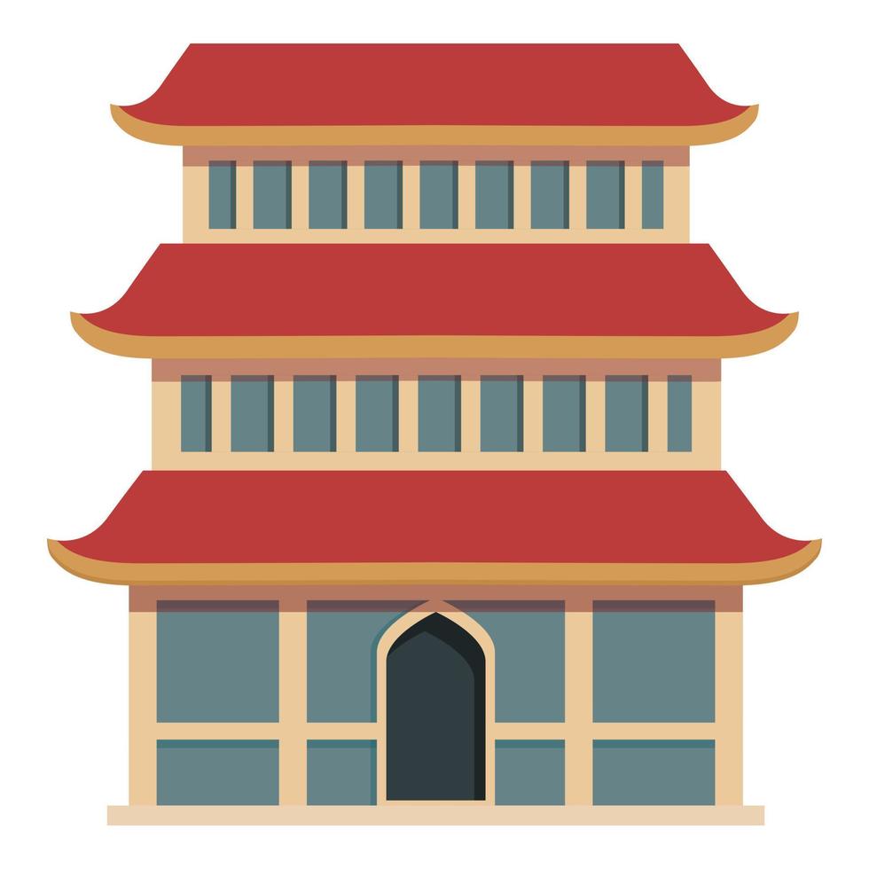 vector de dibujos animados de icono de pagoda china. casa asiática