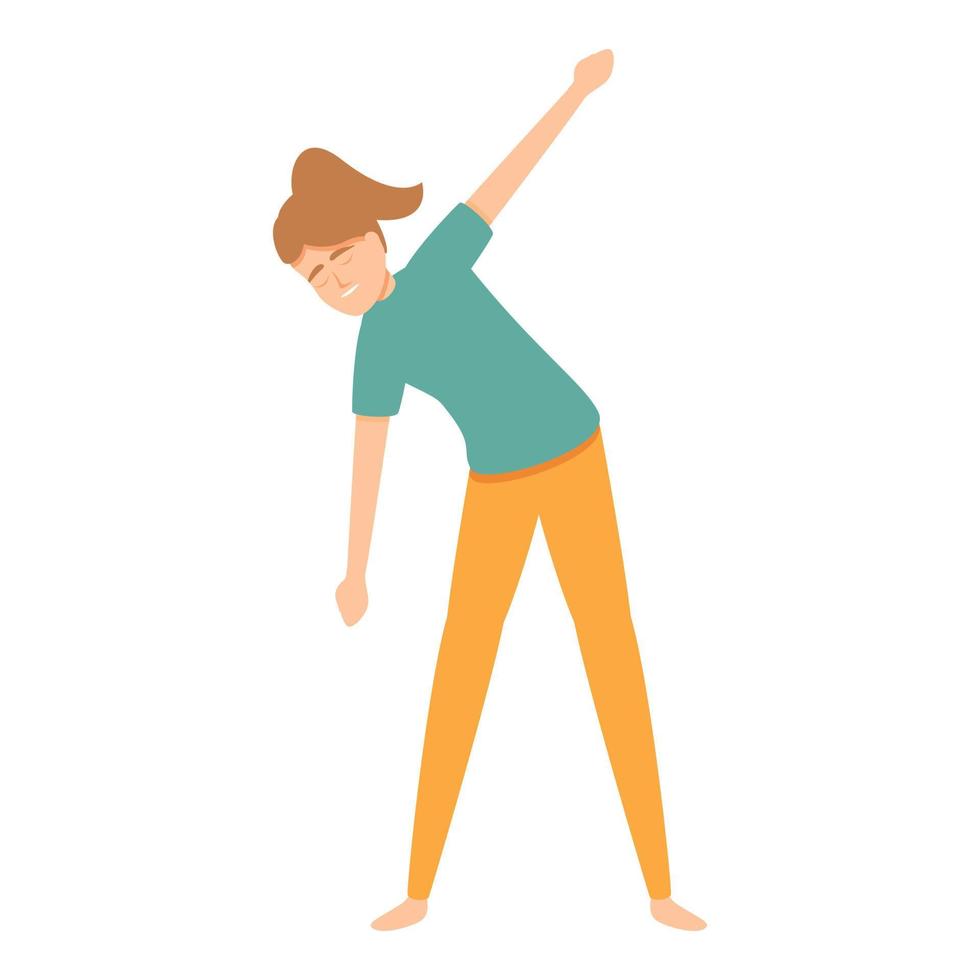 Pilates body icon, cartoon style vector