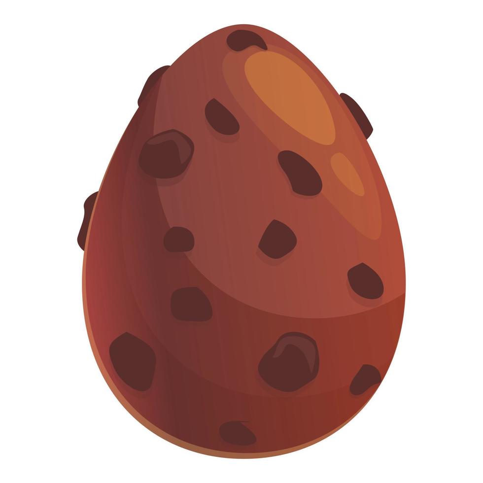 Chocolate egg dessert icon cartoon vector. Dark candy vector