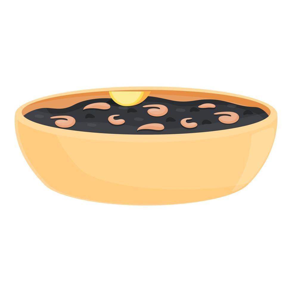 Seafood bowl icon cartoon vector. Spanish food vector