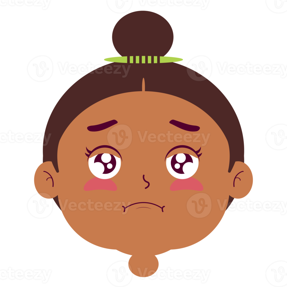 girl sad face cartoon cute png