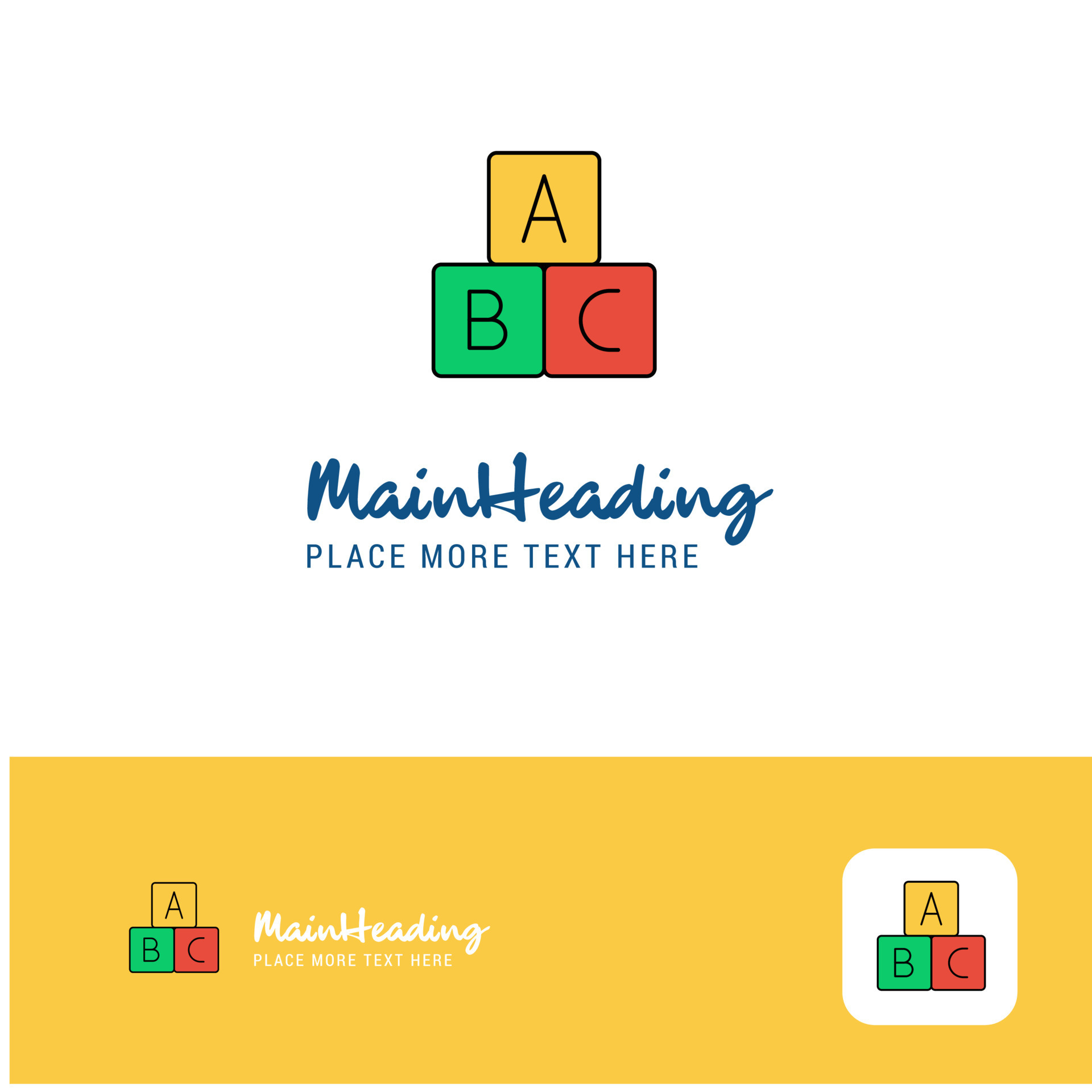Creative Alphabets blocks Logo Design Flat color Logo place for Tagline ...