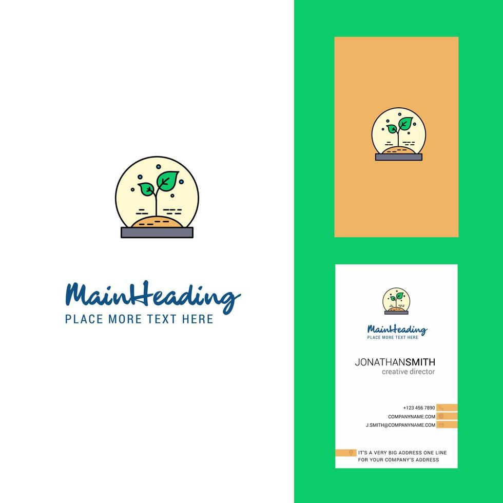 Plant Creative Logo and business card vertical Design Vector