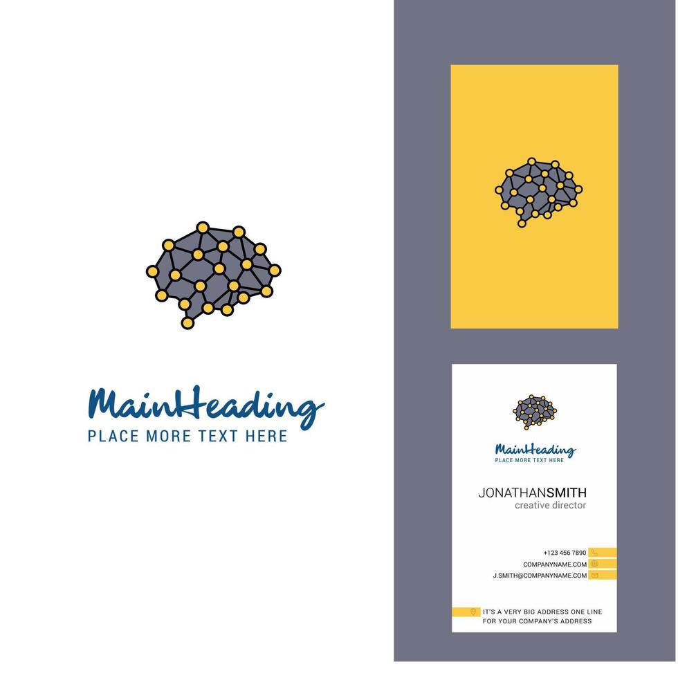 Brain Creative Logo and business card vertical Design Vector