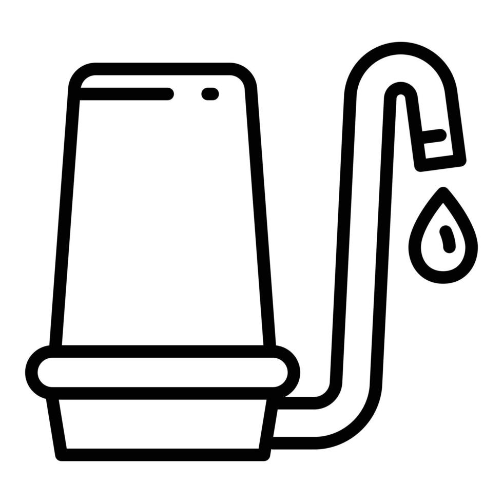 Home water filter tap icon, outline style vector