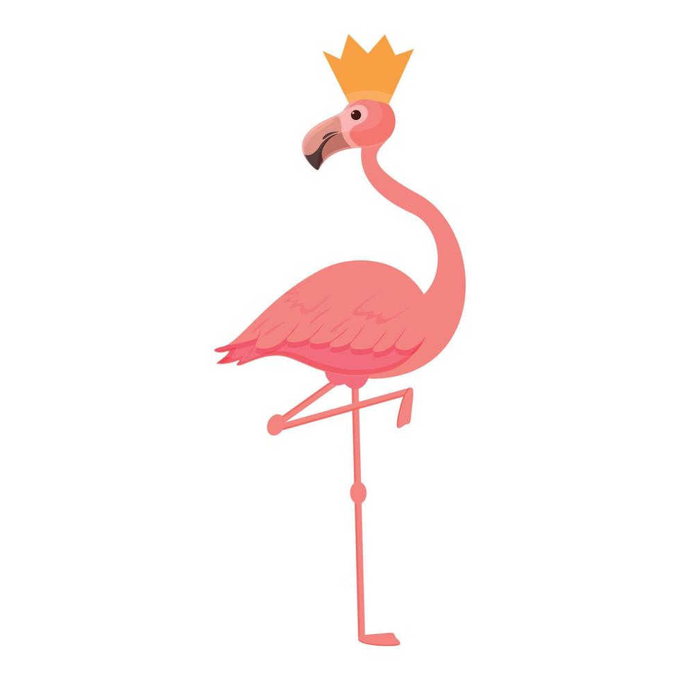 Queen flamingo icon cartoon vector. Tropical bird vector