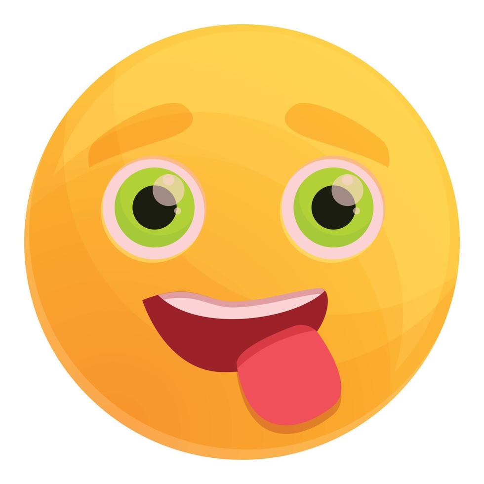 Playful emoticon icon, cartoon style vector