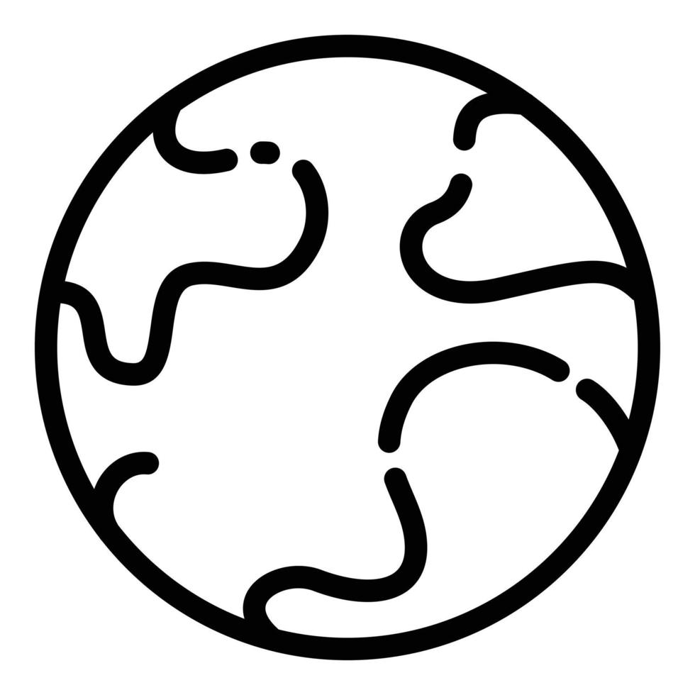 Earth planet icon, outline style vector