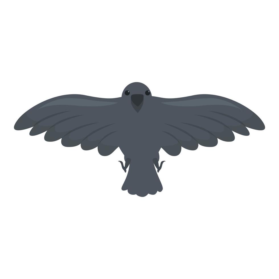 Small crow fly icon cartoon vector. Raven flight vector
