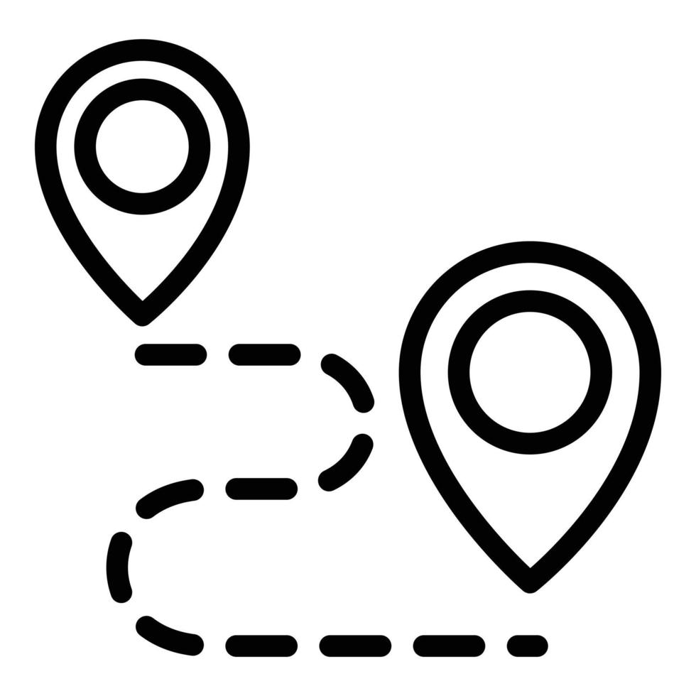 Route car sharing icon, outline style vector