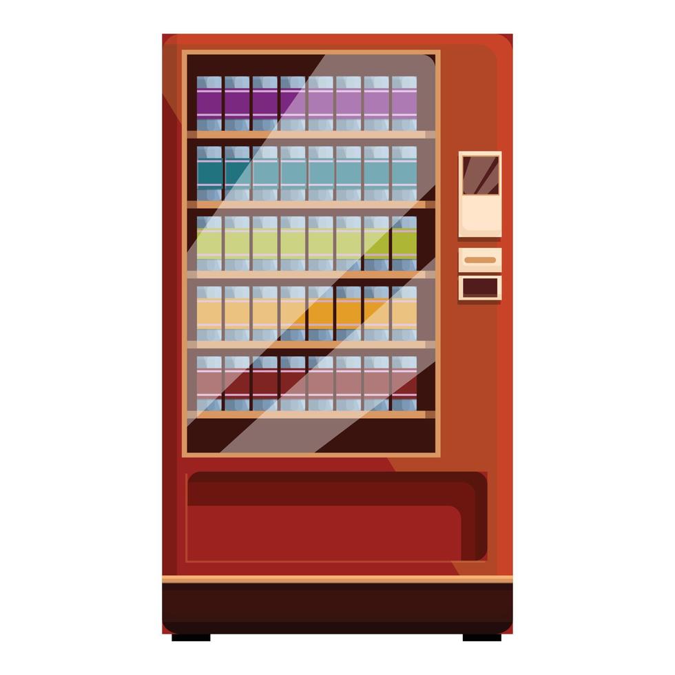 Coin drink machine icon, cartoon style vector