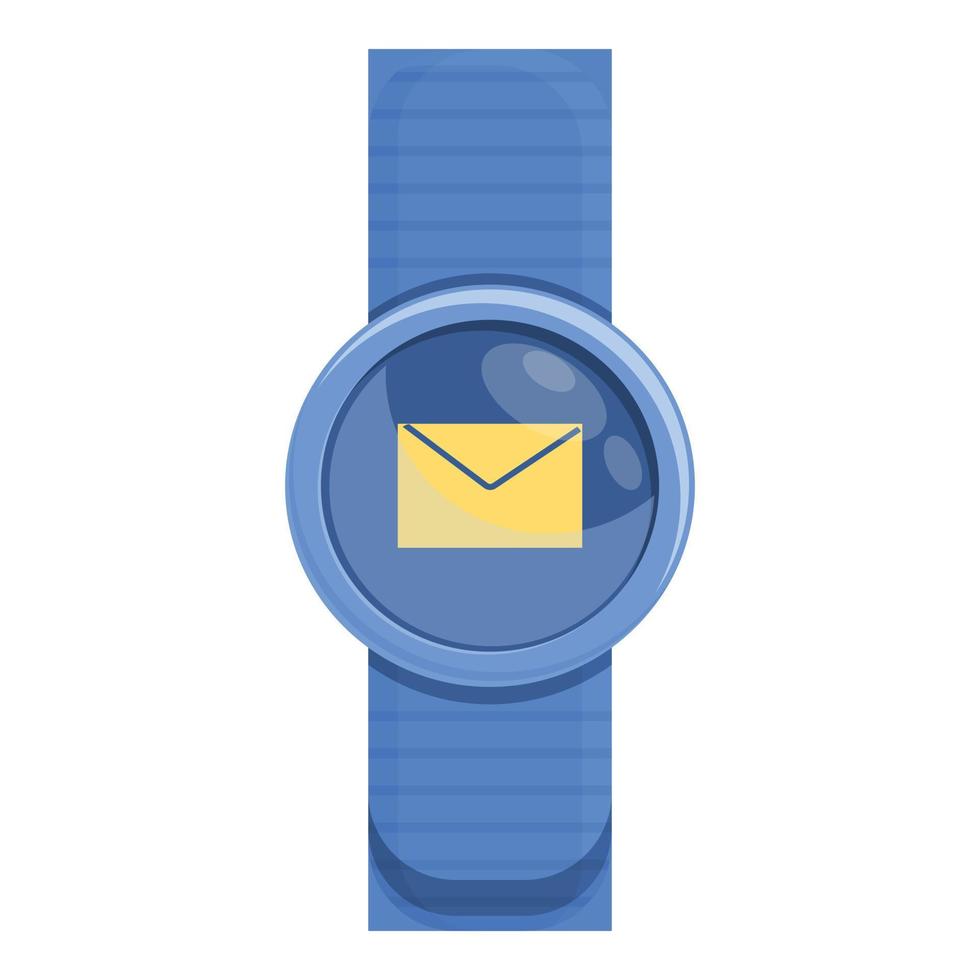 Kid smart watch mail icon, cartoon style vector