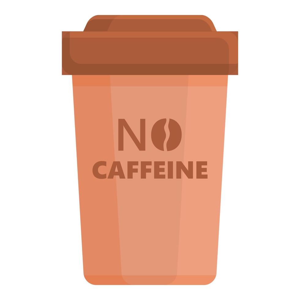 Glass caffeine free icon, cartoon style vector