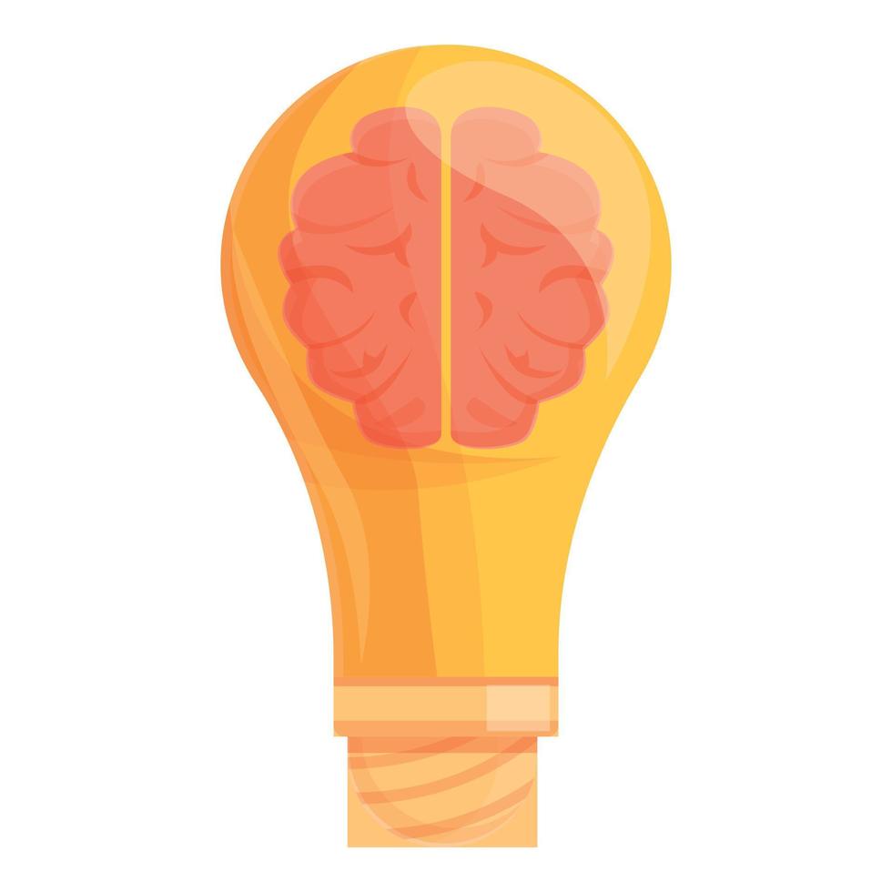 Smart lightbulb development icon, cartoon style vector