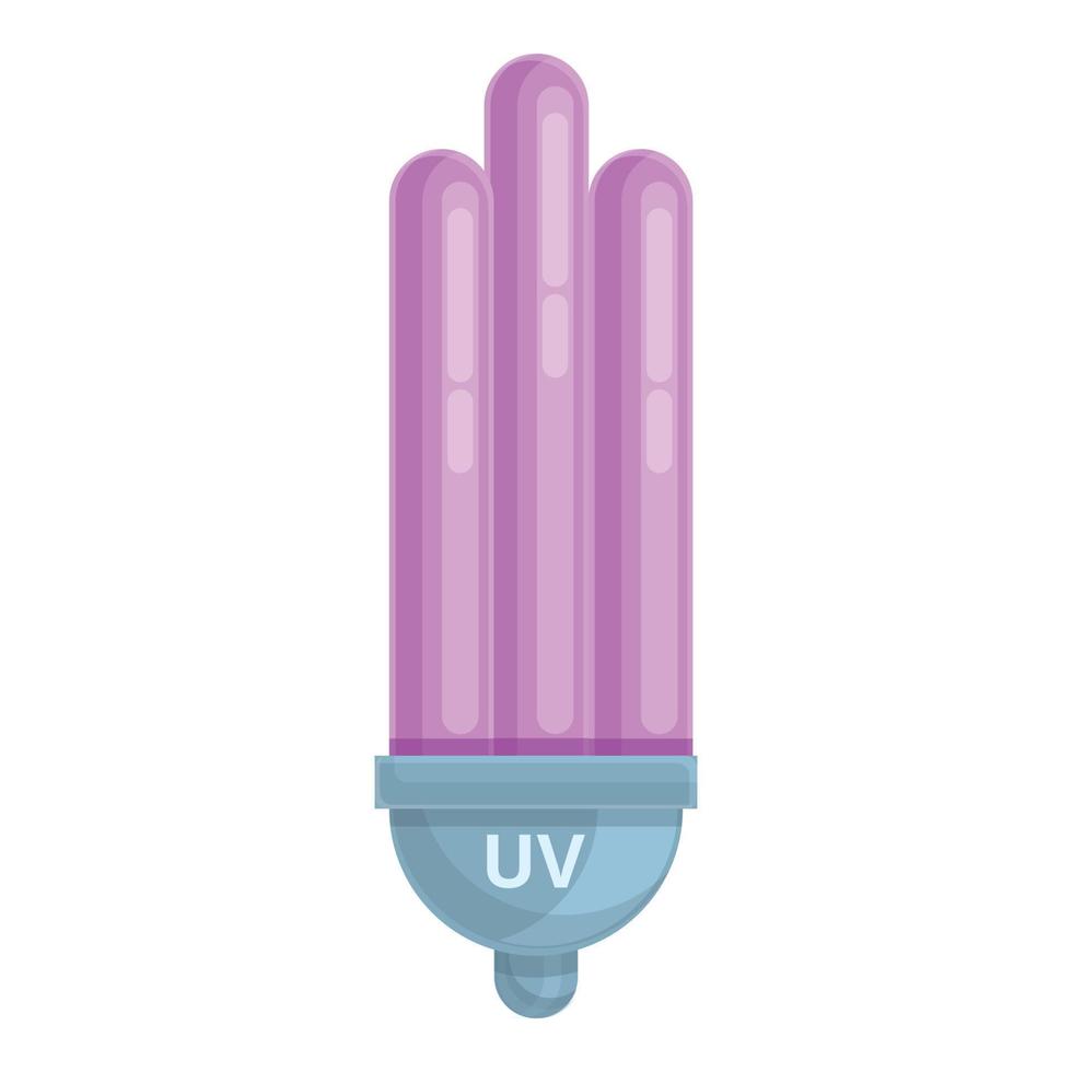 Uv lamp disinfection icon, cartoon style vector