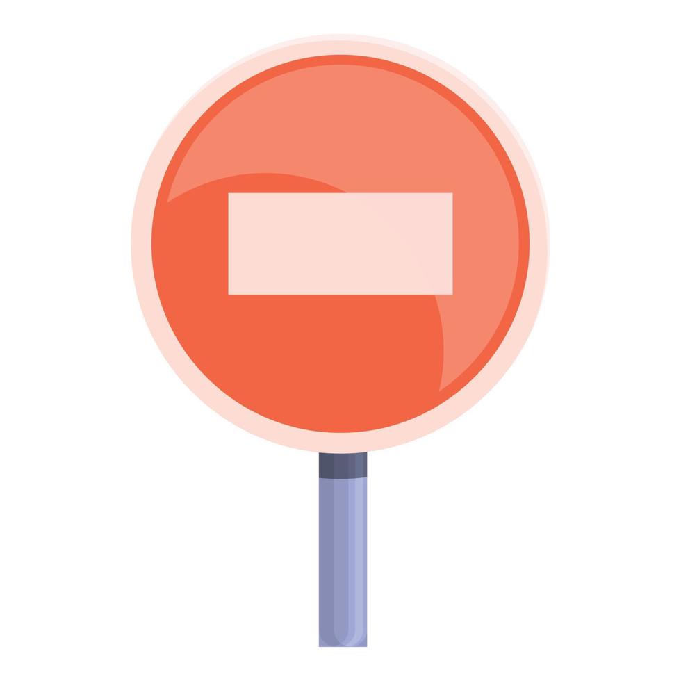 Access forbidden road sign icon, cartoon style vector