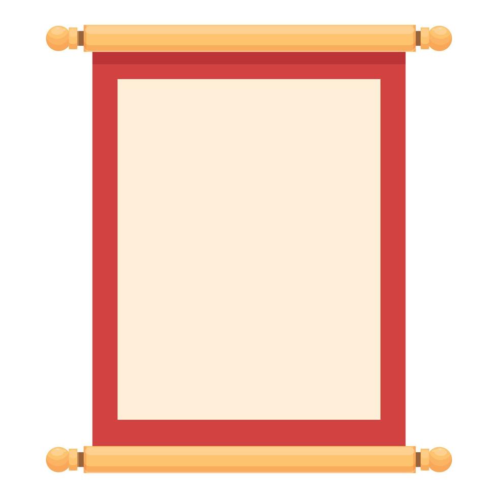 Scroll icon cartoon vector. Red gift vector