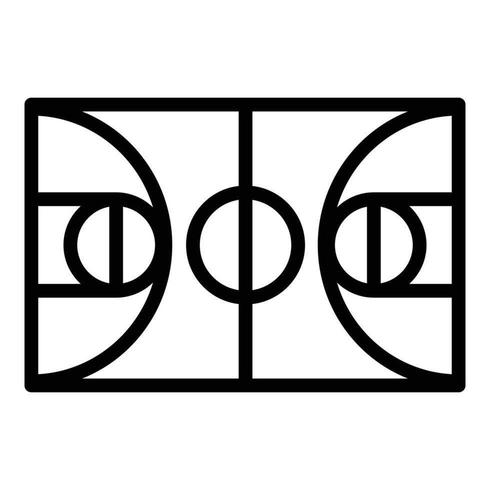 Basketball field icon, outline style vector